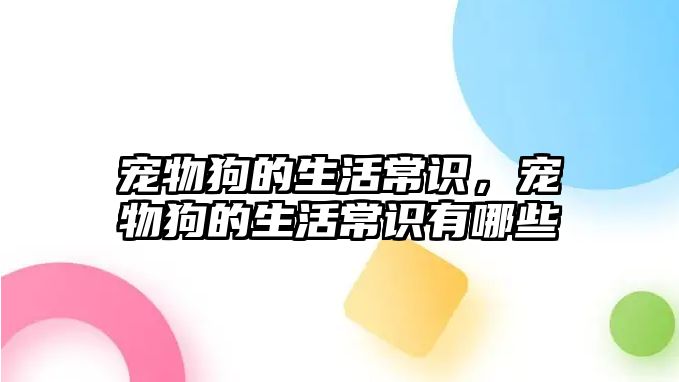 宠物狗的生活常识,宠物狗的生活常识有哪些