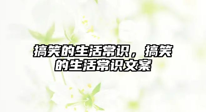 搞笑的生活常识,搞笑的生活常识文案